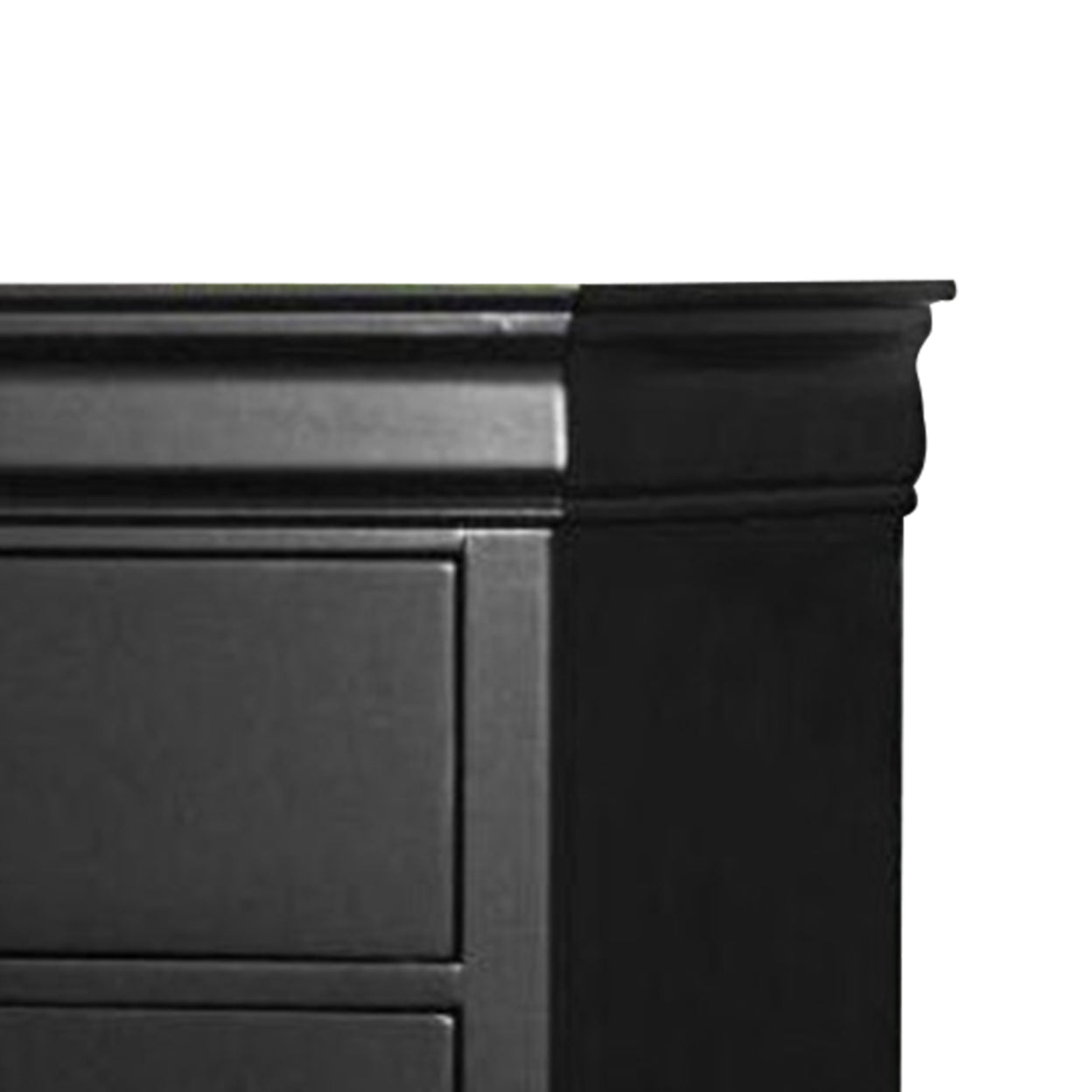 48 Inch Wood Tall Dresser Chest, Metal Drop Handles, Black- Saltoro Sherpi