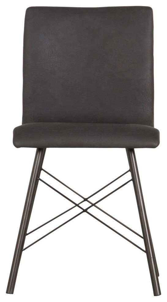 Dialla Dining Chair  Distressed Black  Set of 2   Industrial   Dining Chairs   by Virgil Stanis Design  Houzz