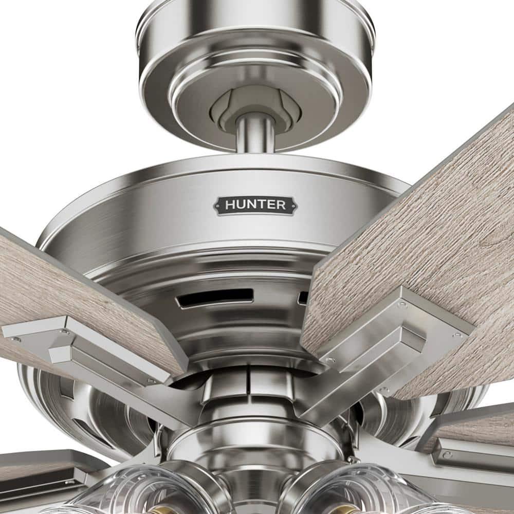 Hunter Beckworth 60 in Indoor Brushed Nickel Ceiling Fan with Light Kit