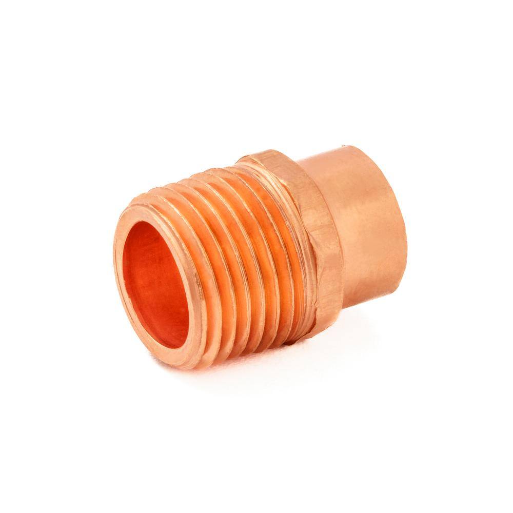 Everbilt 12 in. Copper Pressure Cup x MPT Male Adapter Fitting W 01131EB