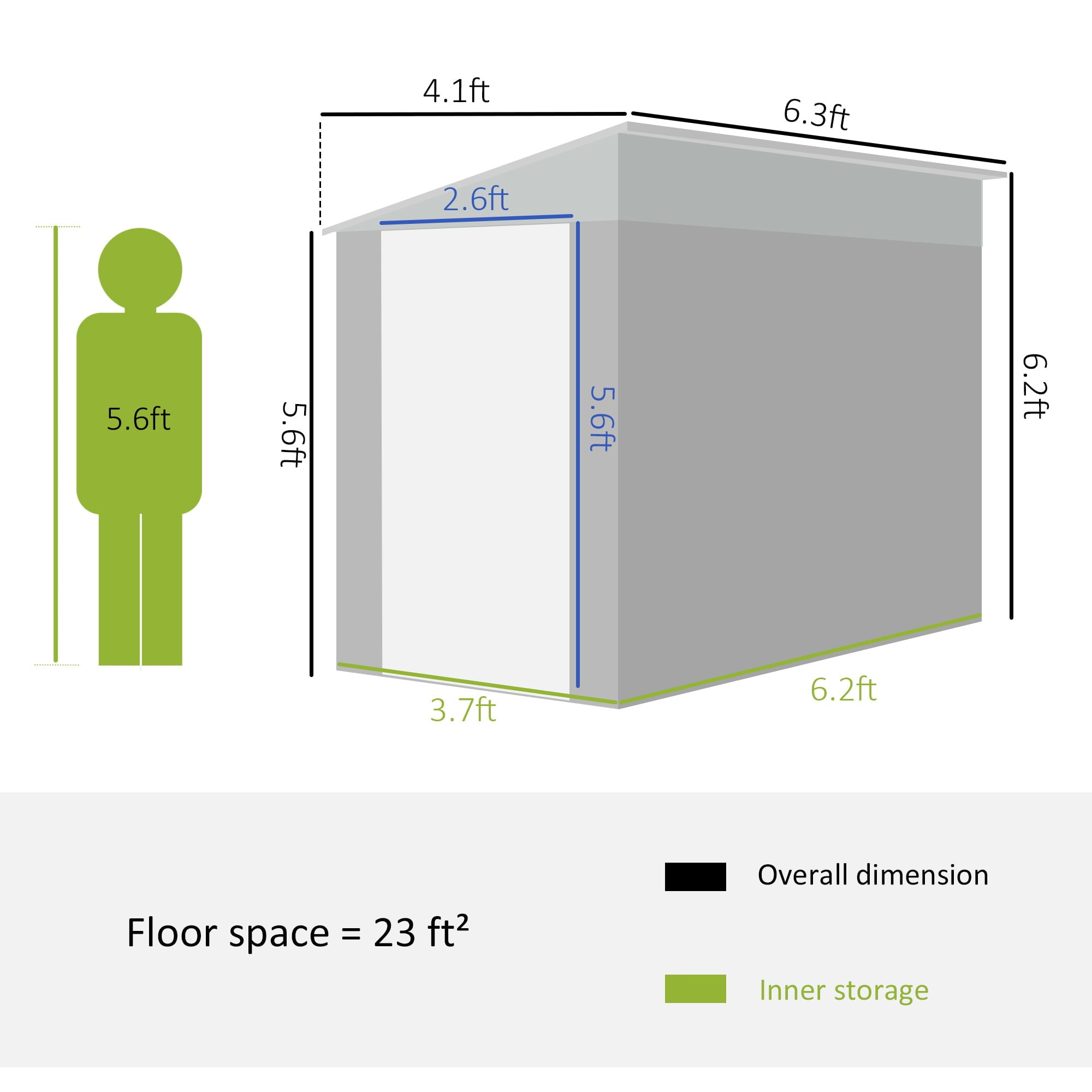 Outsunny 6' x 4' Metal Outdoor Storage Shed, Lean to Shed, Garden Tool Storage House with Lockable Door and 2 Air Vents for Backyard, Patio, Lawn