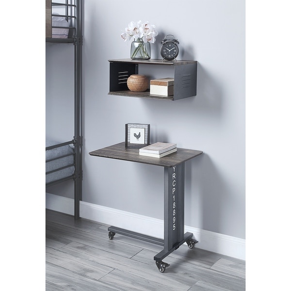 Side Table，Cargo Accent Table Wall Shelf，Gunmetal