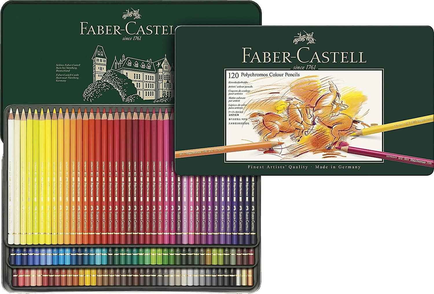 Faber-castell 110011 polychromos colour pencils， tin of all 120 colours fc110011