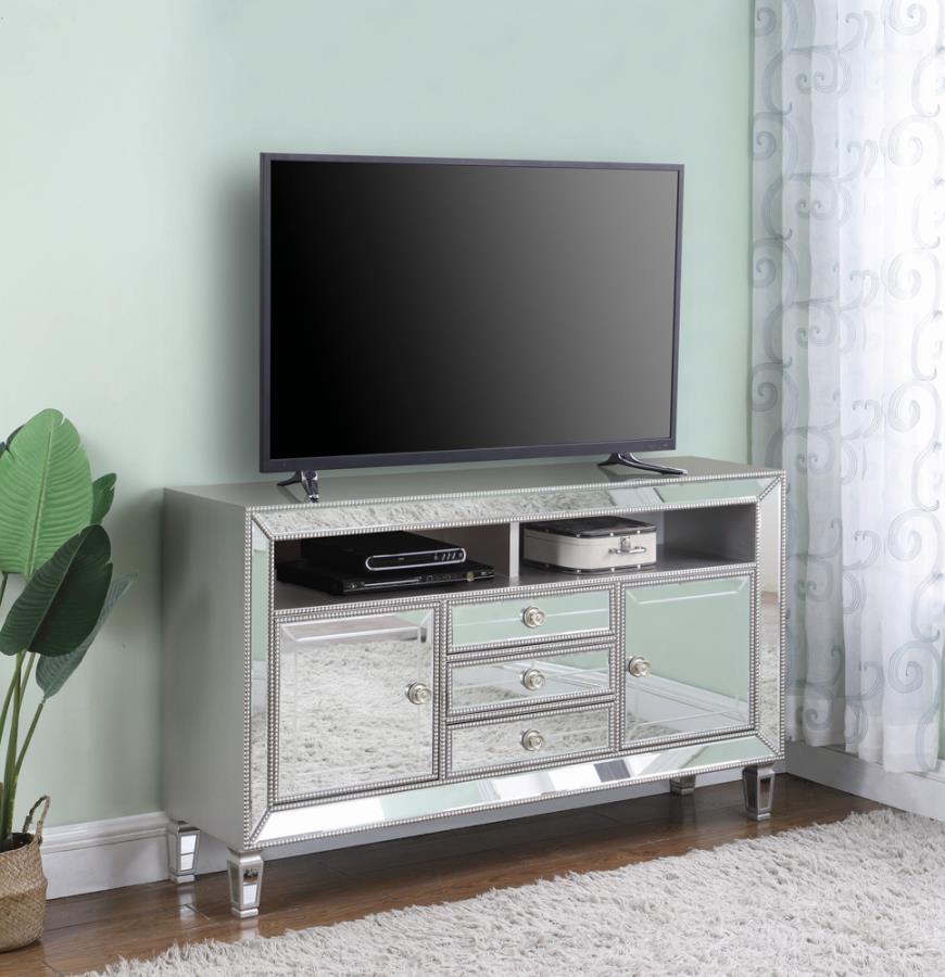 3-Drawer TV Console Metallic Platinum - 722272