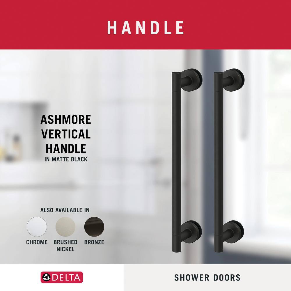 Delta Ashmore 60 in. W x 74-38 in. H Sliding Frameless Shower Door in Matte Black with 516 in. (8 mm) Clear Glass SD5758422