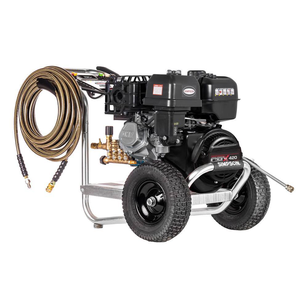 SIMPSON Aluminum 4400 PSI at 4.0 GPM CRX 420 with CAT PUMPS Cold Water Professional Gas Pressure Washer ALH4440-S