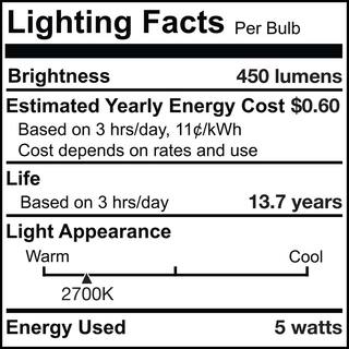 Bulbrite 40-Watt Equivalent T9 Clear Dimmable Edison LED Light Bulb Warm White (2-Pack) 861365