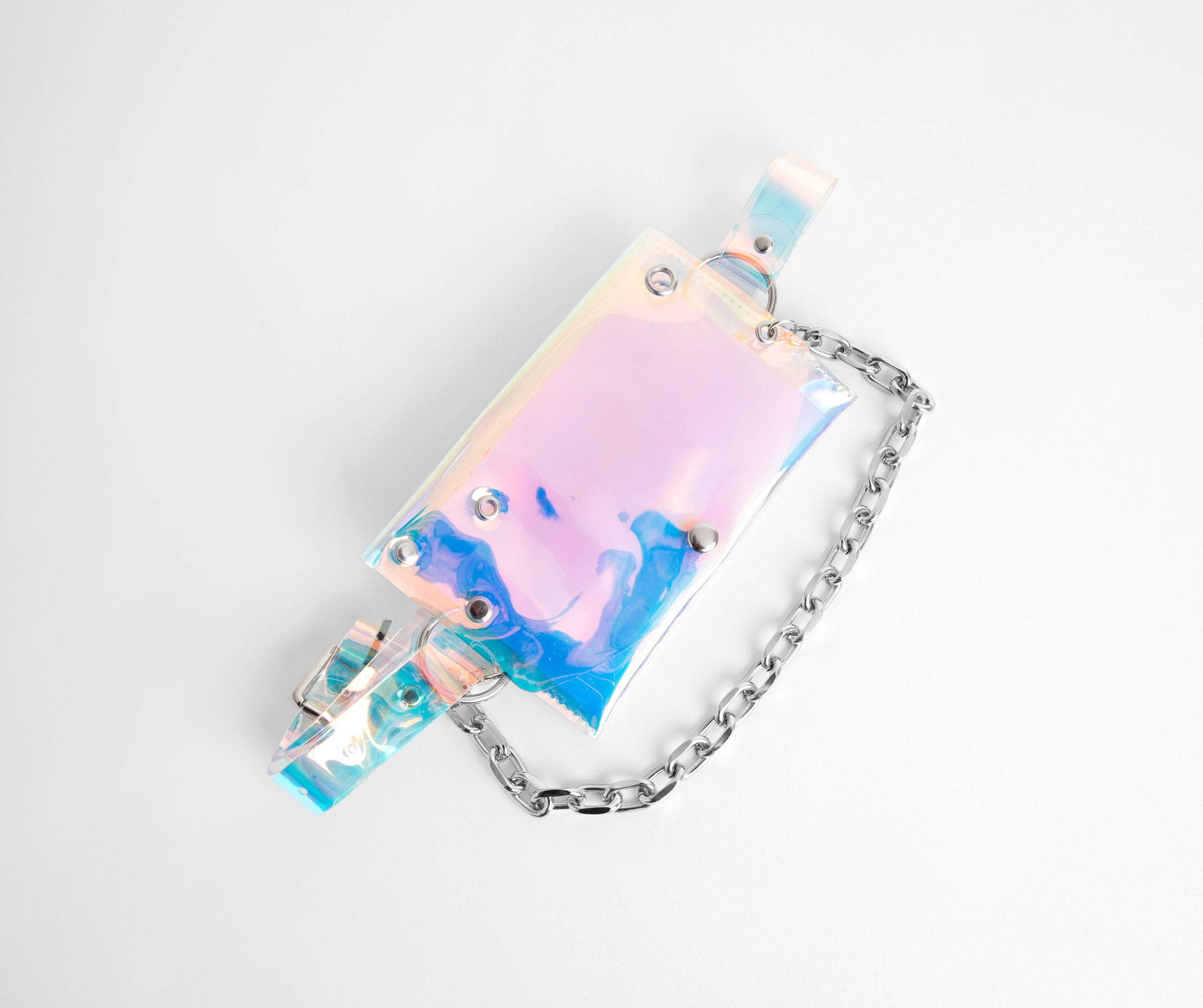 Holographic Shine Chain Fanny Belt Bag