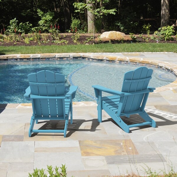 Classic Plastic Folding Outdoor Adirondack Chair Set Of 2