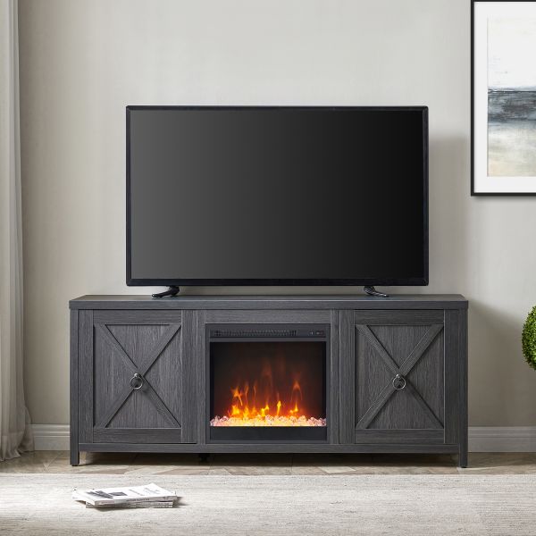 Granger Rectangular TV Stand with Crystal Fireplace for TV's up to 65