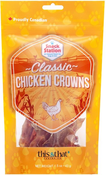 this and that Canine Company Snack Station Chicken Crowns Dehydrated Cat and Dog Treats， 1.5-oz bag