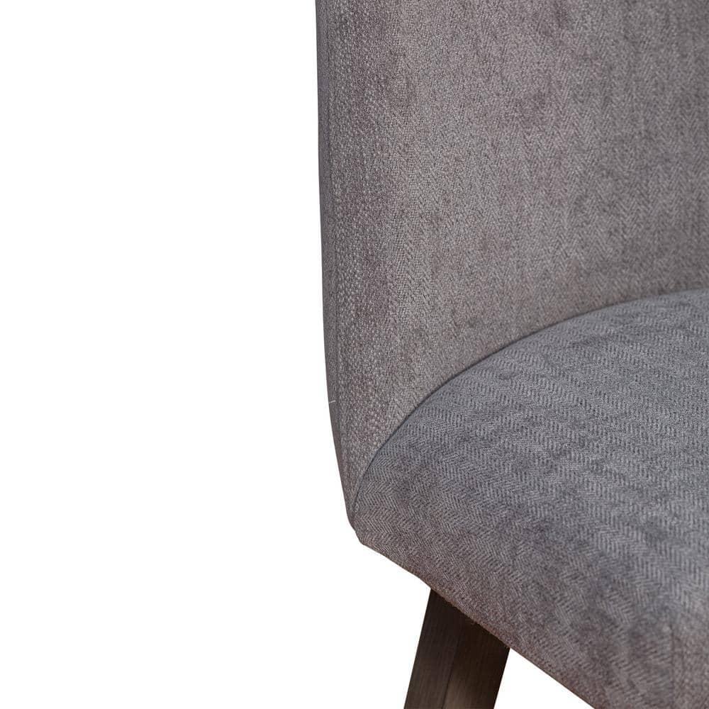 Armen Living Amalie 41.5 in. Grey Oak Swivel Bar Stool with Mocha Fabric Seat 840254332065