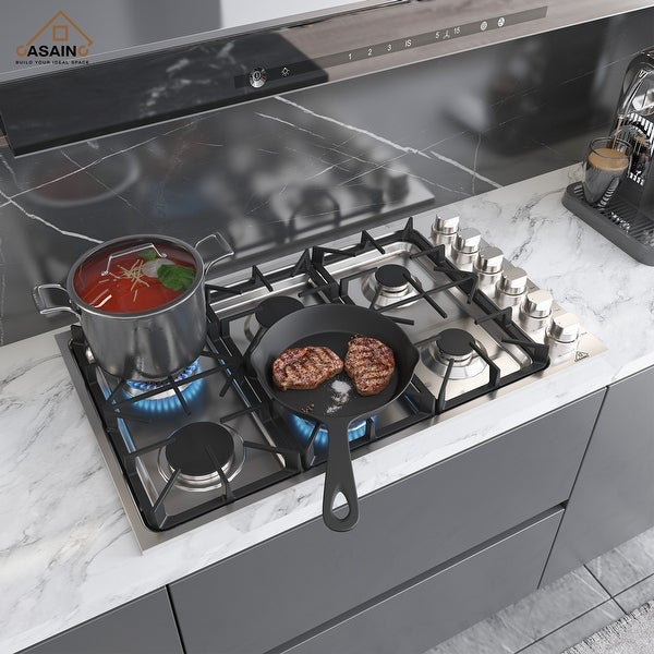 36-in 6 Burners Stainless Steel Gas Cooktop