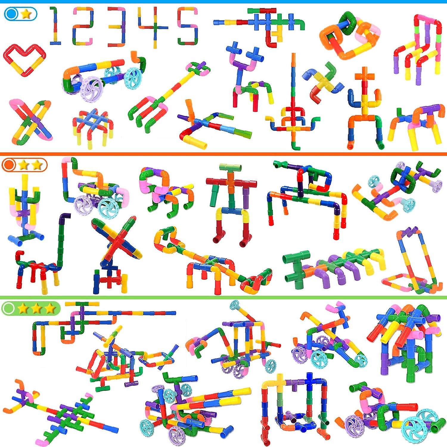 Pipe Tube Toys， 96 Piece Classic Building Blocks Assembly Of Toys With Wheels