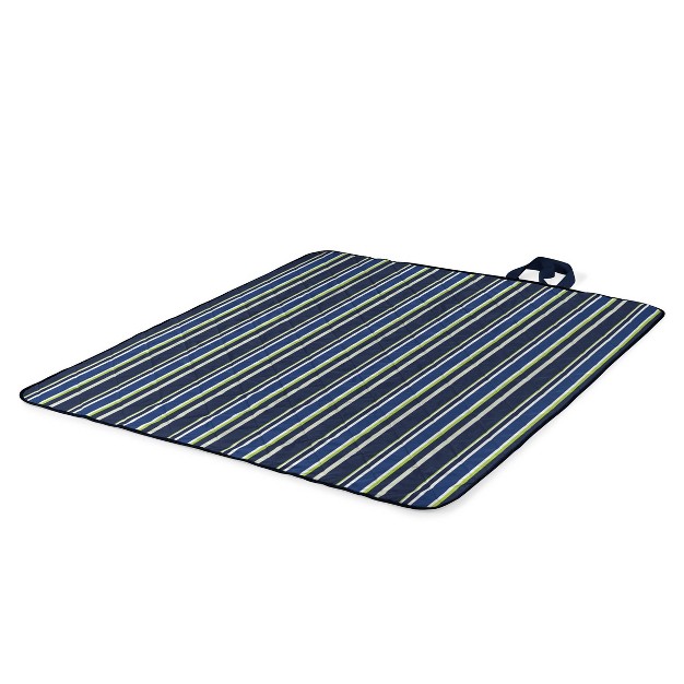 Picnic Time Vista Outdoor Picnic Blanket Blue Stripe