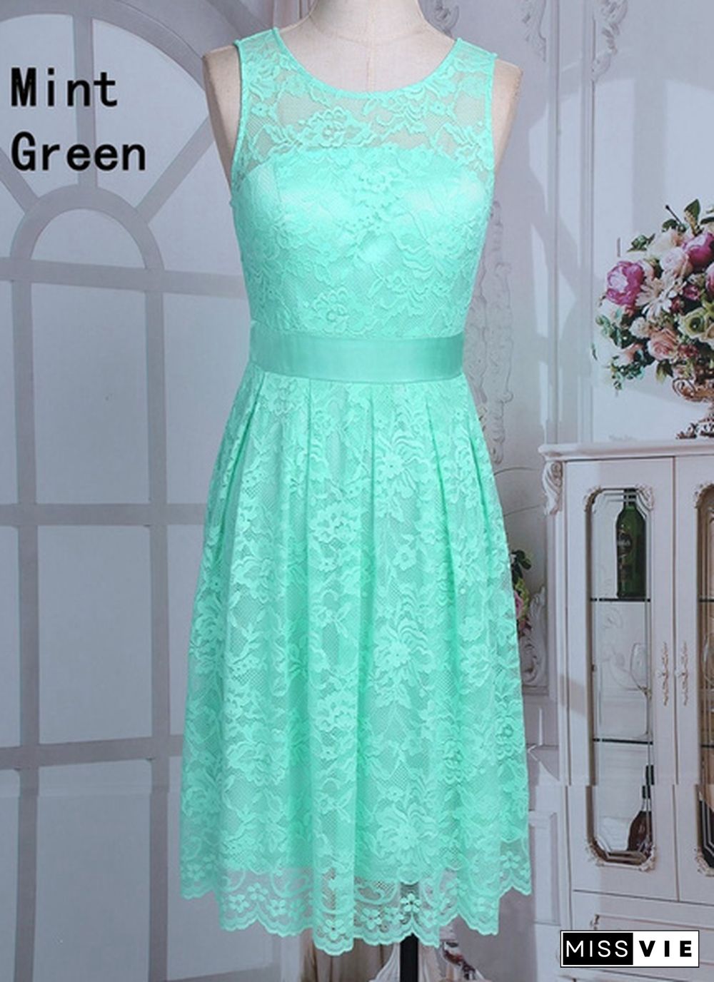 Women Party Short Dress Floral Lace Bridesmaid Evening Prom Gown Formal Fancy Skirt