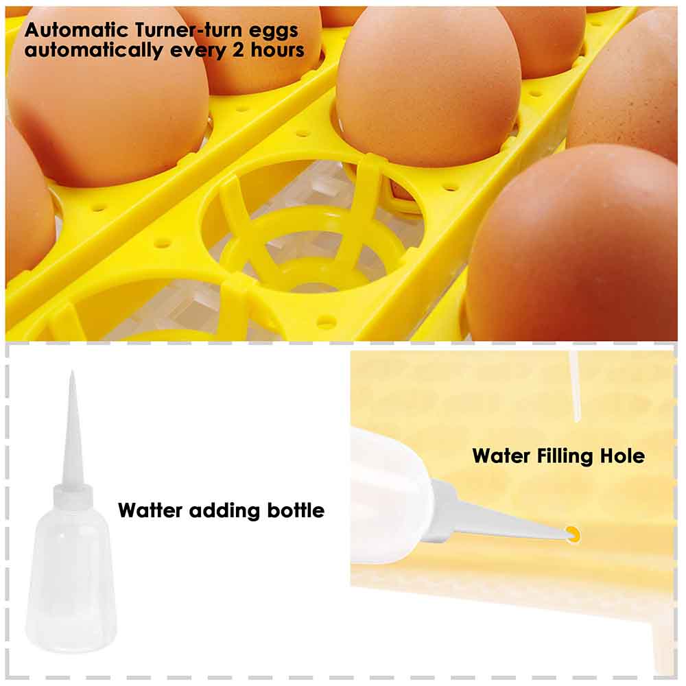 Yescom 56 Egg Incubator Temperature Humidity Auto Turning