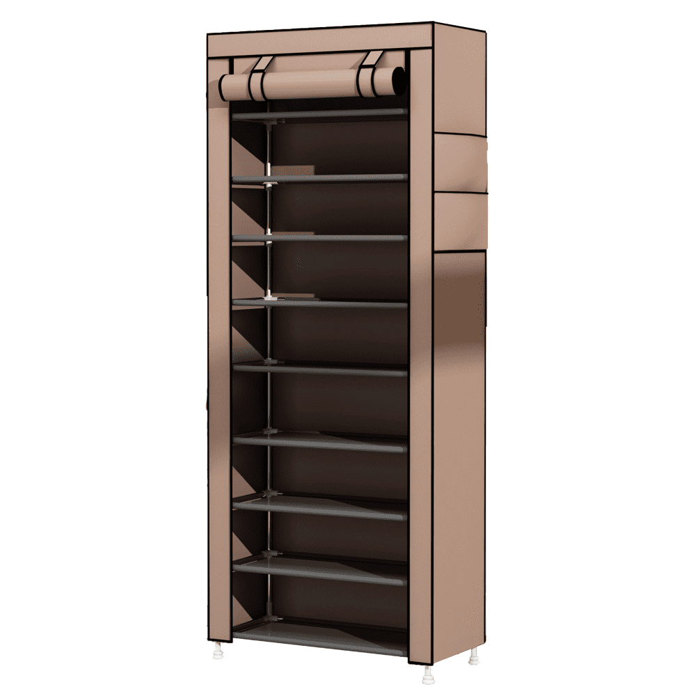 Vebreda 10 Tier Shoe Rack， Shoe Storage Cabinet with Dustproof Cover， Free Standing Shoe Storage Organizer for Closet， Entryway