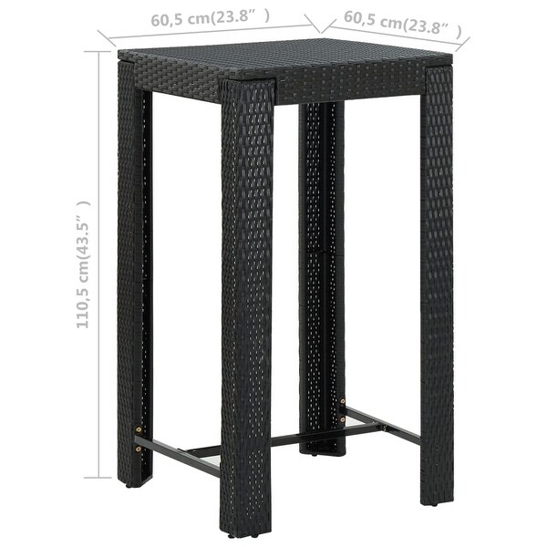 vidaXL Patio Bar Table Black 23.8