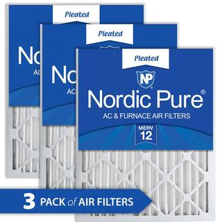 Nordic Pure 20 in. x 25 in. x 2 in. Allergen Pleated Air Filter MERV 12 (3-Pack) 20x25x2M12-3