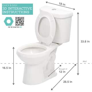 Glacier Bay 2-piece 1.1 GPF1.6 GPF Dual Flush Round Toilet in. White Seat Included (6-Pack ) N2428R-DF