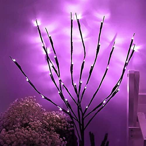 2 Pack LED Branch Lights - Battery Operated Twig Lights - Purple Light（Purple）