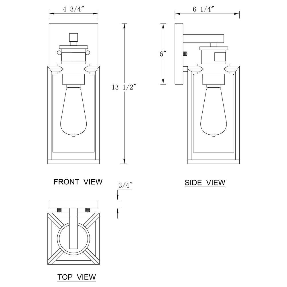 C Cattleya 1-Light Matte Black Motion Sensing Dusk to Dawn Not-Solar Outdoor Wall Lantern Sconce with Clear Seeded Glass CA2278-W