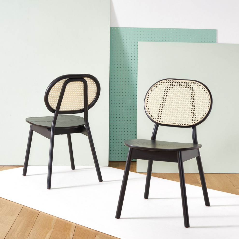 Safavieh Couture Kristianna Rattan Back Dining Chair   Midcentury   Dining Chairs   by Safavieh  Houzz