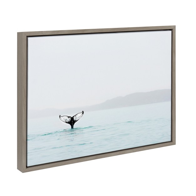 X 24 quot Sylvie Whale Tail In The Mist Framed Canvas By Amy Peterson Gray Kate And Laurel