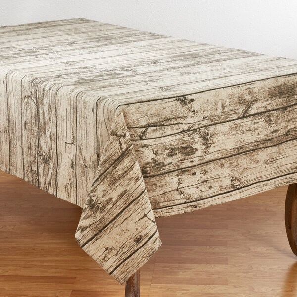 Wood Grain Design Cotton Tablecloth