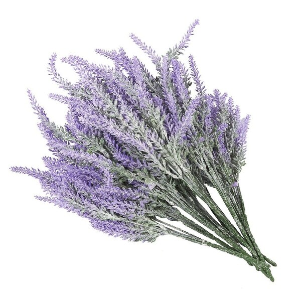 12 Artificial Lavender Flowers in Purple，Fake Plant for Home Decor，Wedding