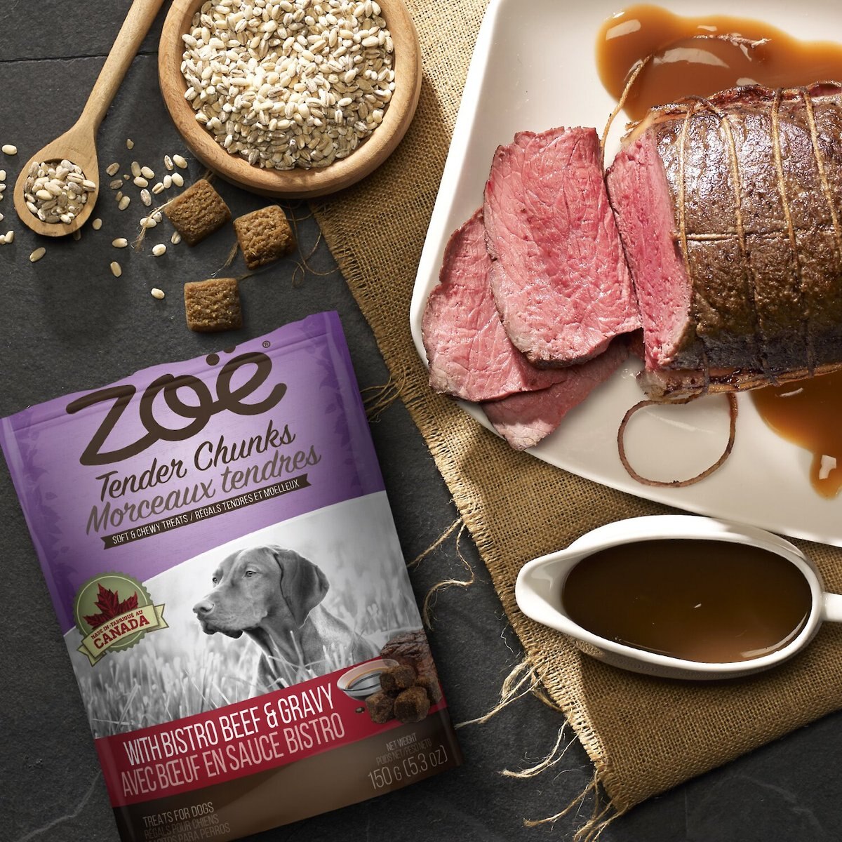 Zoe Tender Chunks Beef and Gravy Grain-Free Dog Treats