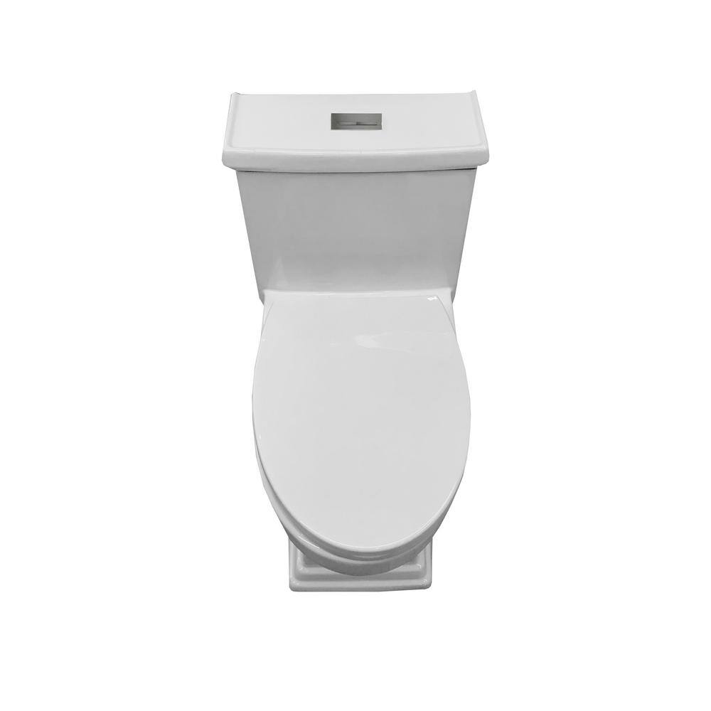 innoci-usa Block 1-piece 1.0 GPF1.5 GPF High Efficiency Dual Flush Elongated Toilet in White 81276i