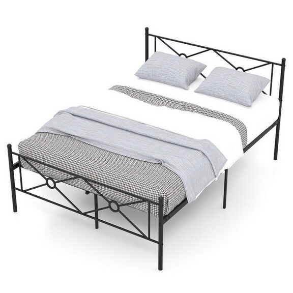 Costway Full/Queen Size Metal Platform Bed Frame w...