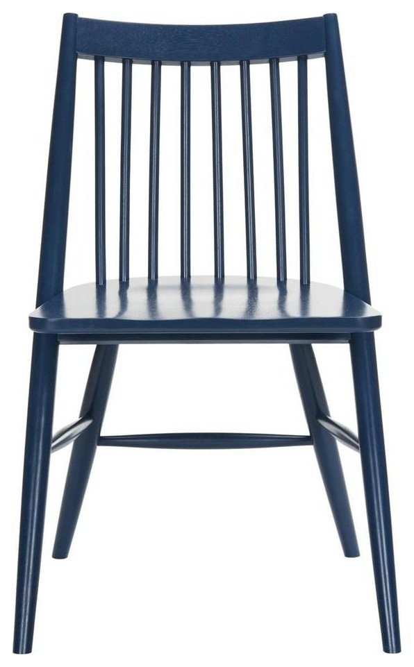 Peyton 19 quotSpindle Dining Chair set of 2 Navy   Midcentury   Dining Chairs   by AED Luxury Home Decor  Houzz