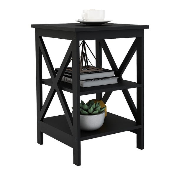 Oxford small side table black-MDF material legs