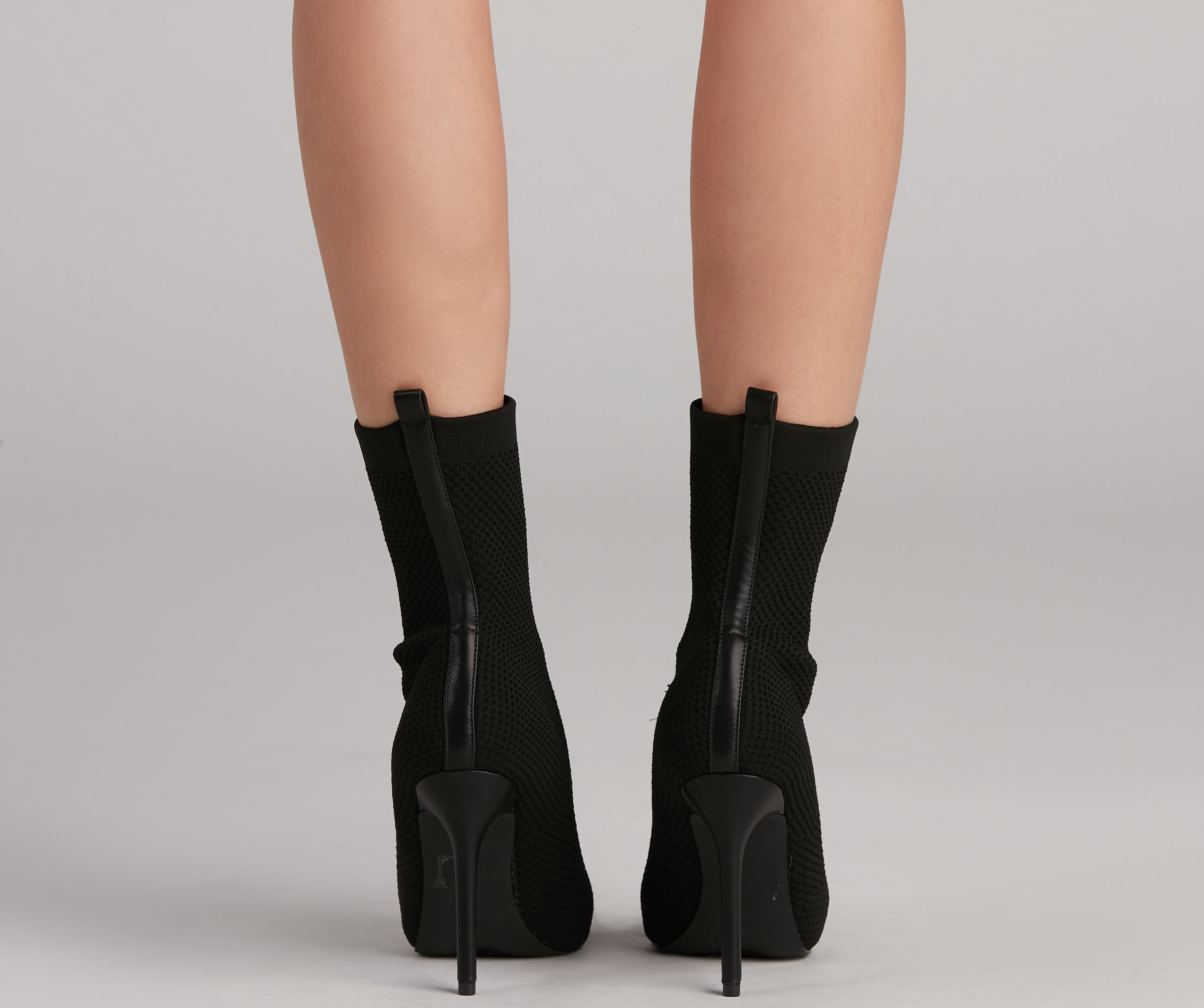 Major Strut Knit Stiletto Booties