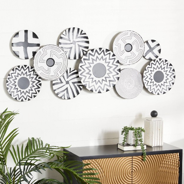 Metal Plate Wall Decor With Black Patterns Black Olivia amp May