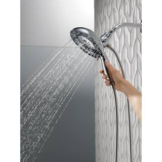 Delta In2ition 5-Spray Patterns 2.5 GPM 6.88 in. Wall Mount Dual Shower Heads in Lumicoat Chrome 58480-PR25-PK