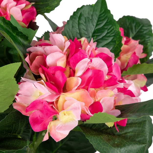 Hydrangea Flower Artificial Potted Plant Pink green