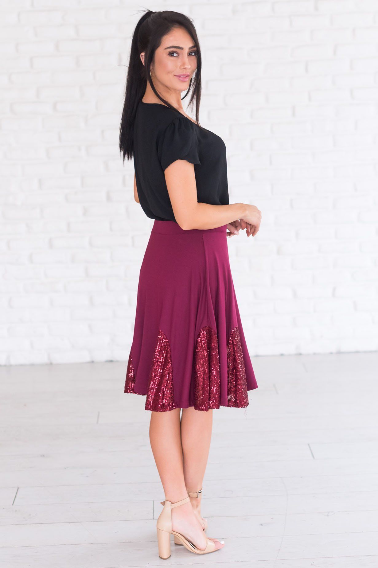 Pop of Sequins Modest Skirt