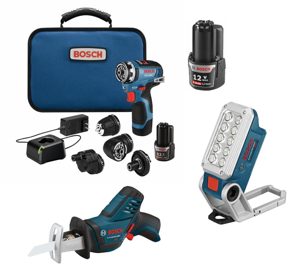 Bosch 12V 3 Tool Combo Kit Interior Finishing Bundle