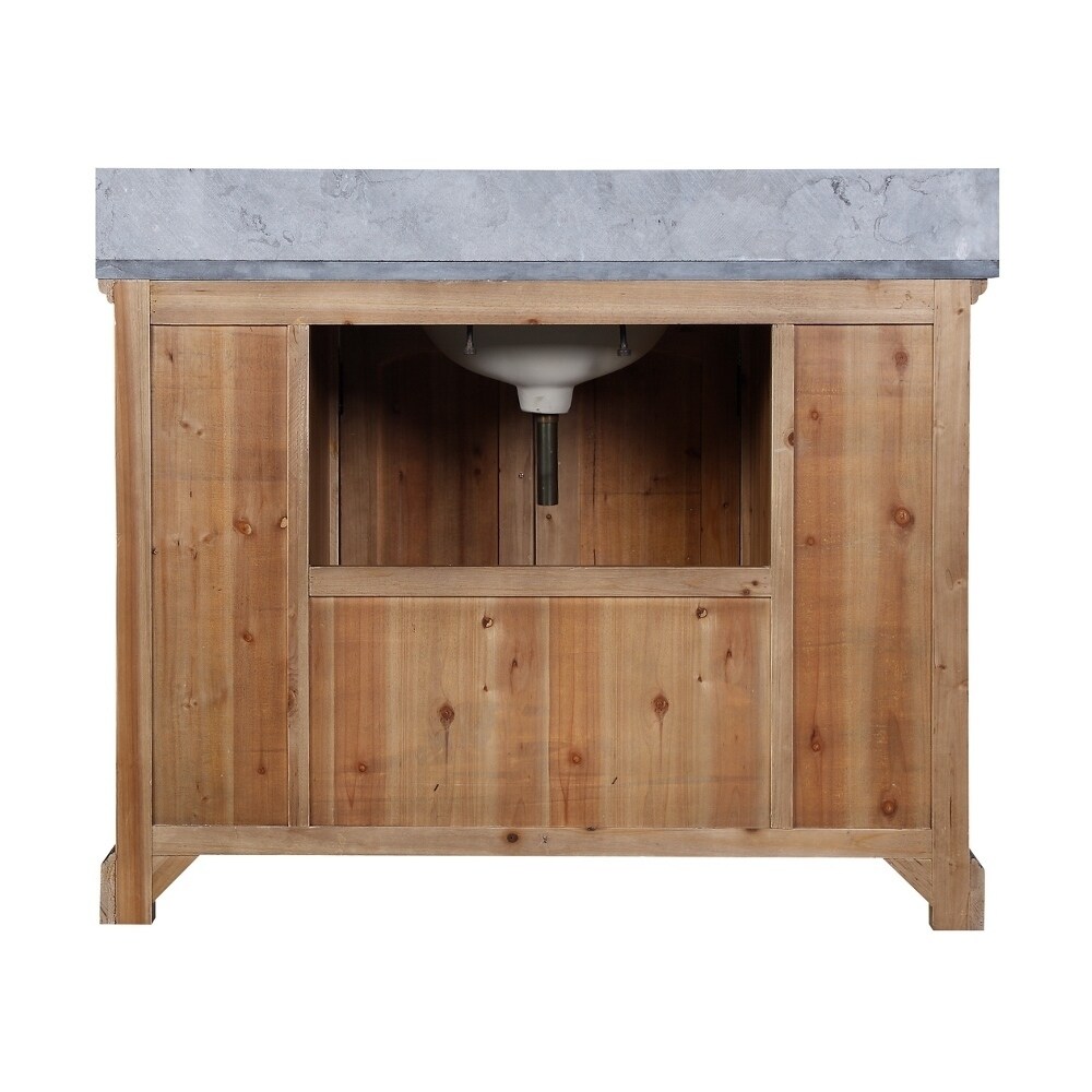 Rustic Style 48 inch Single Sink Bathroom Vanity with Marble Top