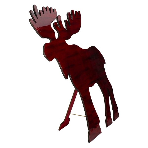 Stained Standing Moose Christmas Decoration