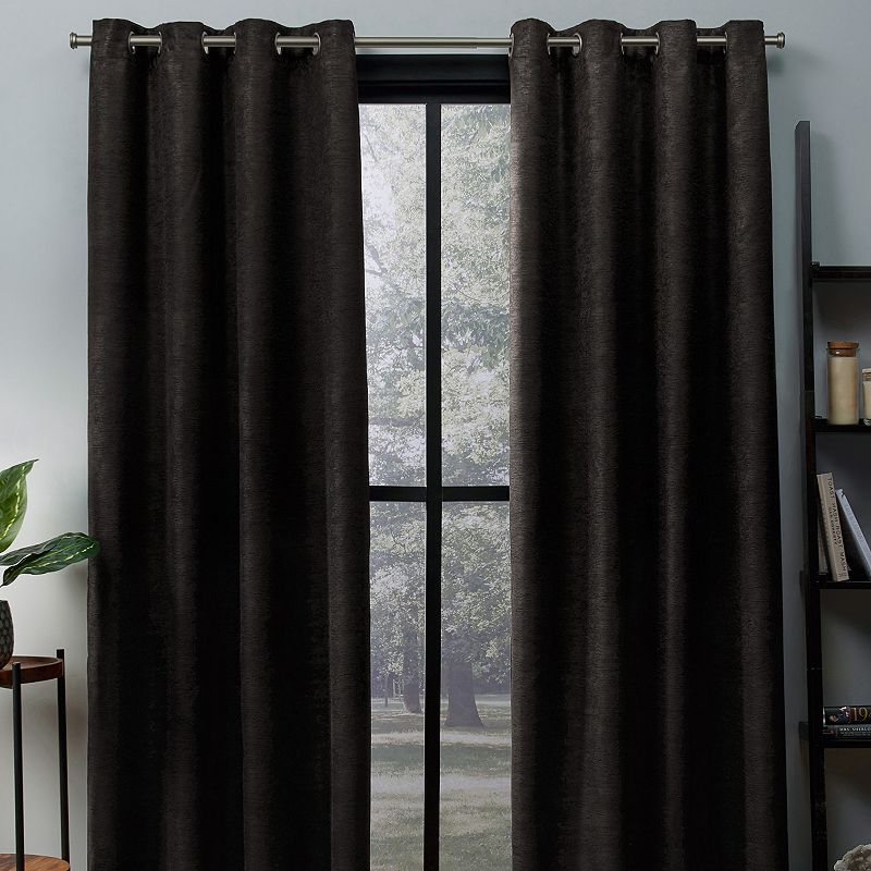 Exclusive Home 2-pack Oxford Textured Sateen Woven Blackout Window Curtains