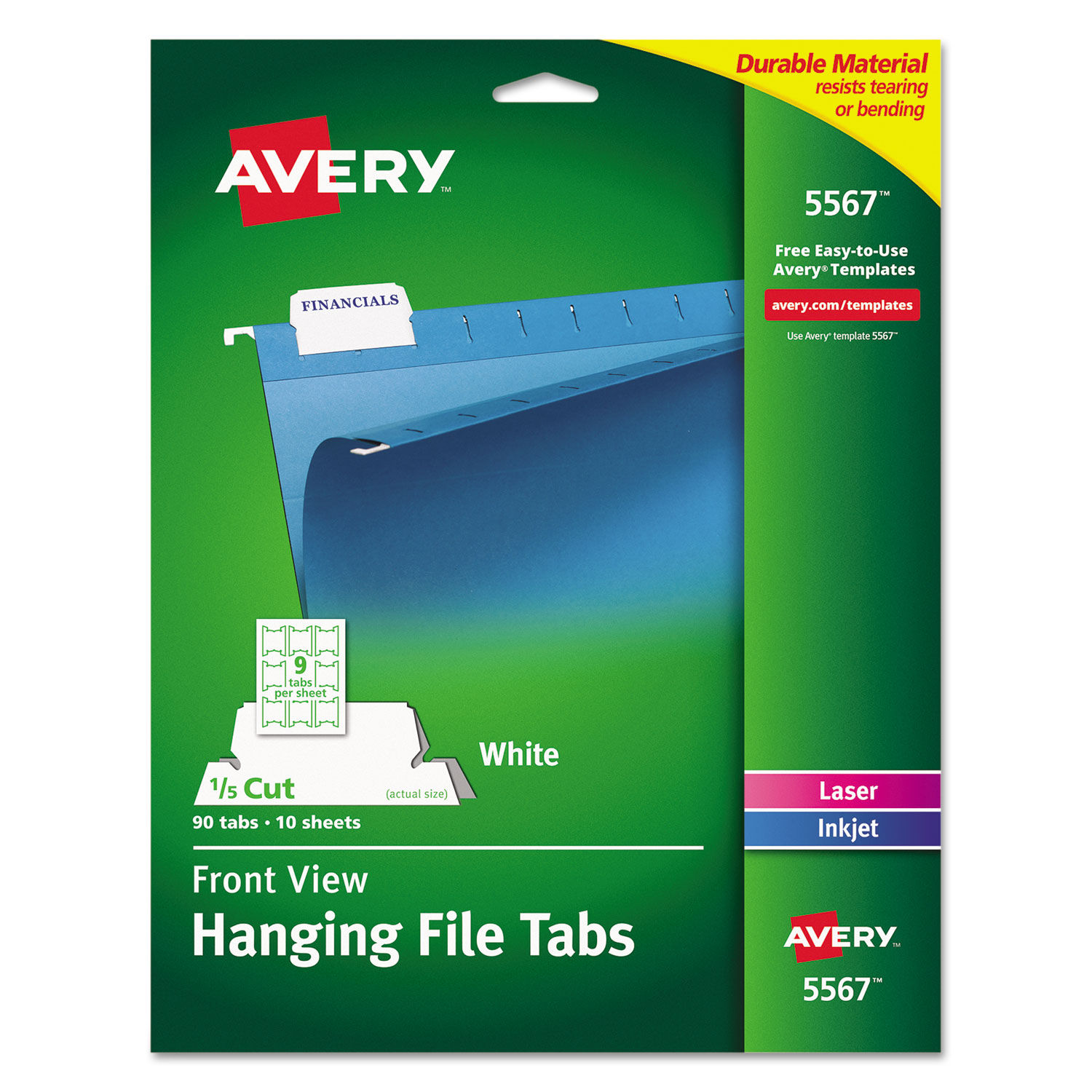 Laser Printable Hanging File Tabs by Averyandreg; AVE5567