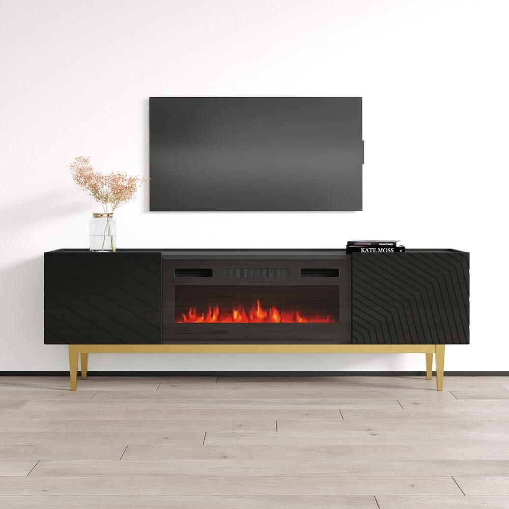 Portillo BL EF Fireplace TV Stand