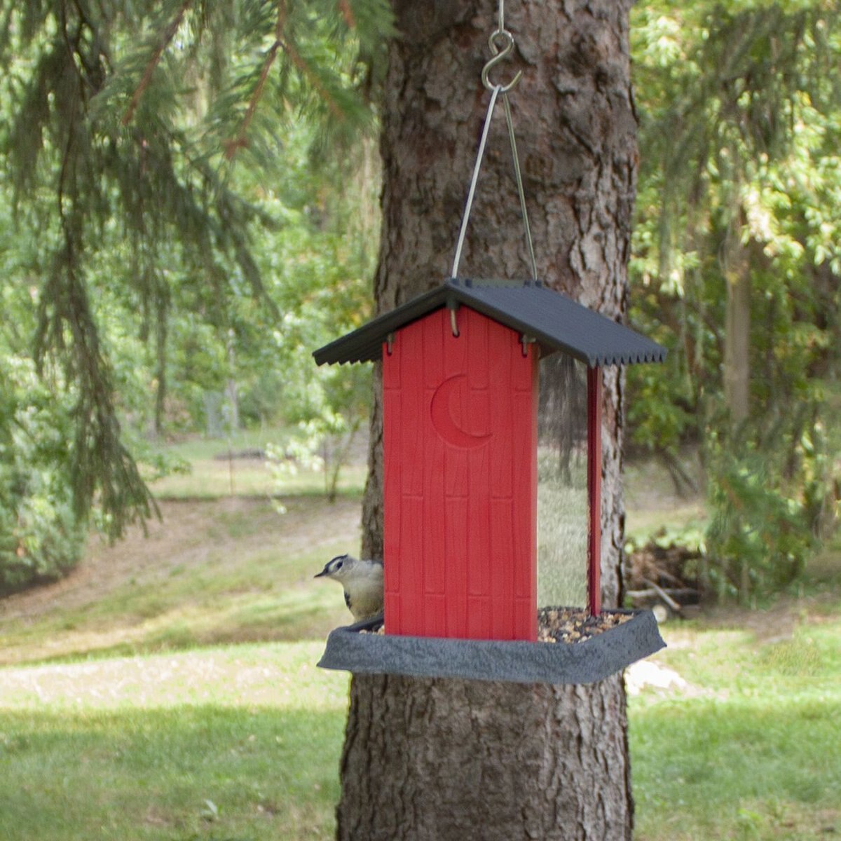 North States Shed Bird Feeder， Red