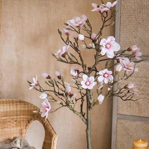 RusticReach Artificial Pink Magnolia Tree