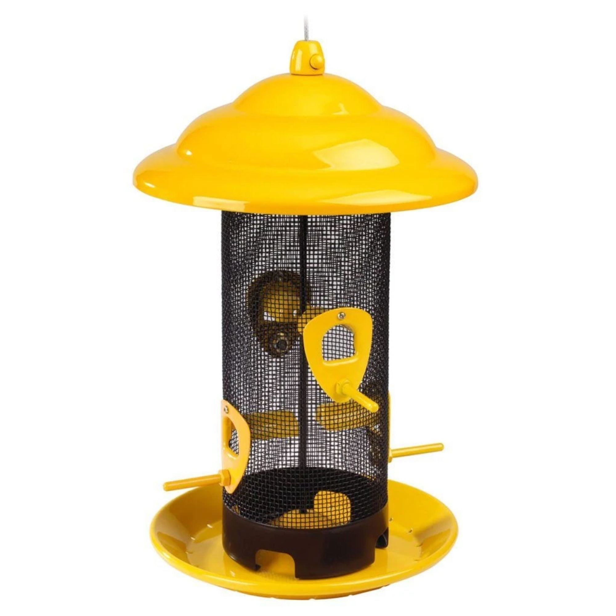 Stokes Select Sedona Screen Bird Feeder， 12-1/2 Inches， 4 Ports， Yellow